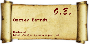 Oszter Bernát névjegykártya